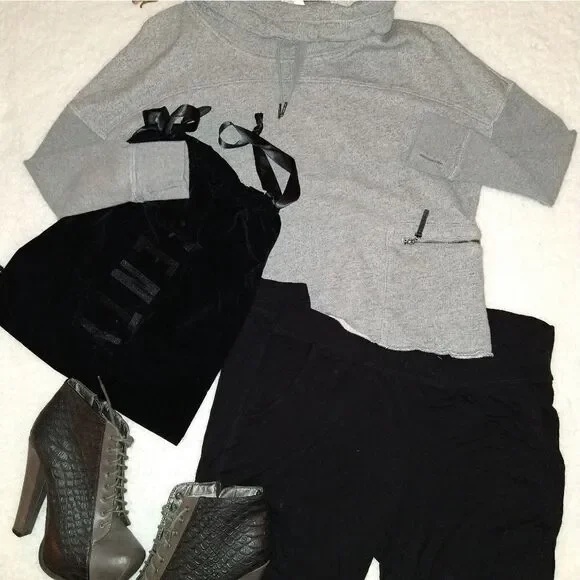 Calvin Klein Performance Cropped Cowl Neck Sweatshirt - Picture 2 of 9